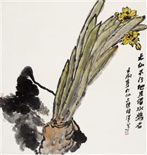 《天仙不行地且借水为名》90x95cm 写意花鸟 纸本设色 2012年