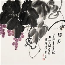 《珠光》69x69cm 写意花鸟 纸本设色 2012年
