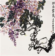 《珠光露气》90x93cm 写意花鸟 纸本设色 2012年