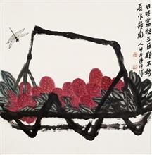 《福寿康宁》69x69cm 写意花鸟 纸本设色 2014年
