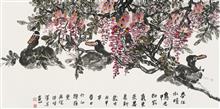 《春江水暖鸭先知》69x138cm 写意花鸟 纸本设色 2016年 02