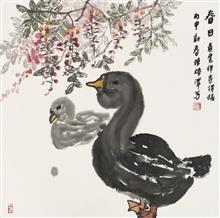 《春日》69x69 写意花鸟 纸本设色 2016年