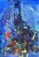 《蓝色妖姬》65x48cm 丙烯油画 2017年