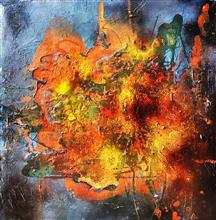 《烽火烈焰》60x60cm 丙烯油画 2016年