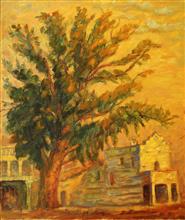 《黄昏、老树、破屋》50x60cm 布面油画 2017年