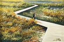 《芦花仙子》88x58cm 布面油画 2017年 浙江杭州湾湿地写生作品