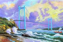 《海沧大桥之一》60x90cm 布面油画 2017年
