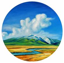 《风景系列·7》100x100cm 风景 圆形 布面油画 2014-2015年