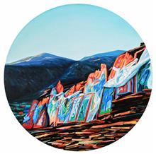 《风景系列·3》100x100cm 风景 圆形 布面油画 2014-2015年