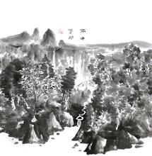 《山居·8》68×68cm 纸本水墨 2017年