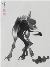 《毛驴》39x30cm 纸本水墨 水墨动物 2018年