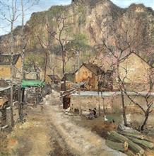 《大山人家》80x80cm 布面油画 风景 2015年