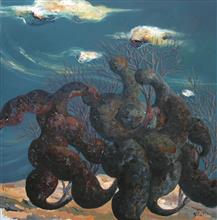 《人与自然·21》150x150cm 布面油画 2007年