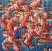 《人与自然·35》150x150cm 布面油画 2007年