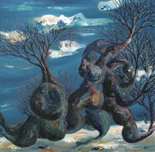 《人与自然·38》150x150cm 布面油画 2007年