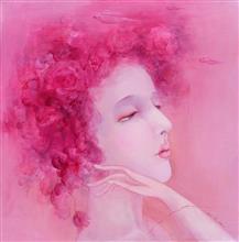 《粉红回忆之一》60x60cm 布面油画·人物 2017年