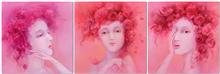 《粉红回忆系列》60x60cm x3 布面油画·人物 2017年