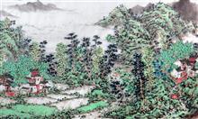 《家园春色·局部二》68x240cm 写意山水 纸本水墨设色 2014年