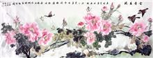 《花开富贵》写意花鸟 牡丹 纸本水墨设色 2017年
