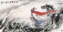 《魏武观海》68x136cm 写意人物 高士图 纸本设色 2012年