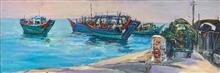 《渔港·系列之一》30x100cm 布面油画