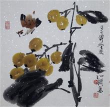 《江水沐花鸟作品》写意花鸟·蔬果 纸本水墨设色 2011年冬至