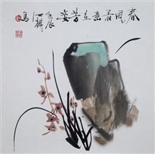 《春风着意在芳姿》写意花卉·兰花 纸本水墨设色 2012年