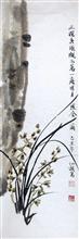 《三径香风飘玉，一庭明月照金兰》写意花卉·兰花 纸本水墨淡设色 2009年