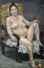 《椅子上的女人》60x90cm 人体 布面油画 2015年