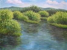 《河畔》60x80cm 风景题材 布面油画