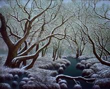《北方四月的雪》100x80cm 风景题材 布面油画