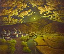 《金色故乡》70x80cm 风景题材 布面油画