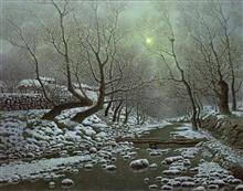 《月升时节》100x80cm 风景题材 布面油画