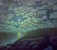 《月光曲》70x80cm 风景题材 布面油画