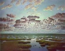 《三江平原的早霞》100x80cm 风景题材 布面油画