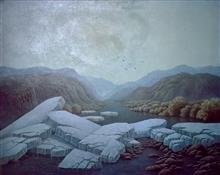 《牡丹江之春》100x80cm 风景题材 布面油画