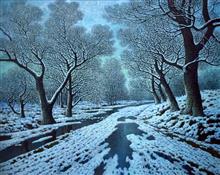 《乡雪》100x80cm 风景题材 布面油画
