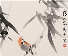 《寻觅Seeking》25×30cm 纸本水墨设色 写意花鸟 2012年