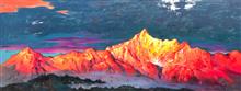 《日照金山·卡瓦格博峰》100x260cm 布面油画 2018年