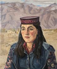 《塔吉克姑娘》新疆写生 布面油画 2018年