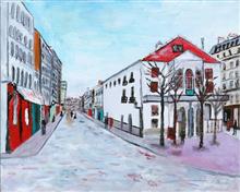 02 颜恩泽作品《白色的街道》43x52.5cm 布面油画