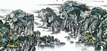 《陇南处处是美景》125x247cm 写意山水 纸本水墨设色 2011年