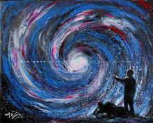 《宇宙在山上》，油彩，91x72.5cm，2013