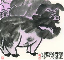 《疑是天蓬落凡間》，紙本設色，45×48cm，2016