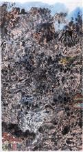 水墨山水  152×83cm  纸本设色  2005年(1)_副本
