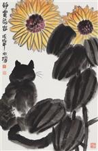 《靜賞花容》，紙本設色，69×48cm，2018