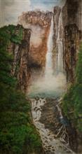 《委內瑞拉 安哲爾瀑布》，蟬翼宣，250×108cm，2008