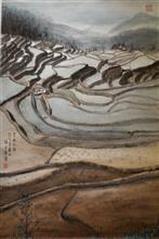 《元陽梯田》，宣紙，90×65cm，2010