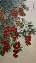 《利至長紅》，絹印，79×45cm，2010