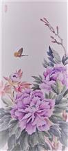 《紫牡丹》，樊紙，65 x 27cm，2012
